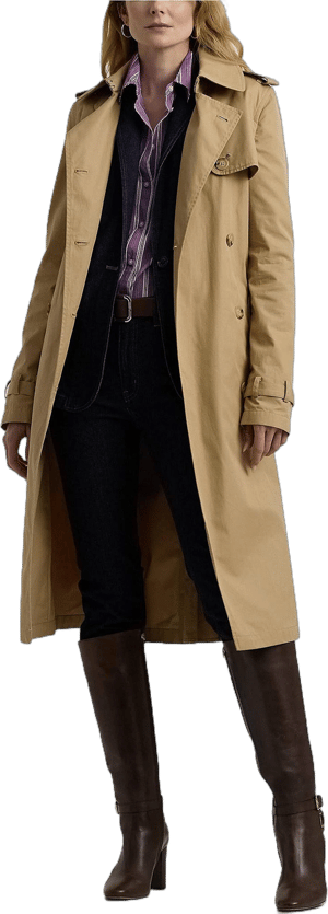 Ralph Lauren Women's Double-Breasted Water Repellent Twill Trench Coat