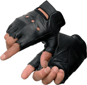 Milwaukee Leather SH216 Men's Black Leather Gel Padded Palm Fingerless Motorcycle Hand Gloves W/Breathable ‘Open Knuckle’