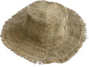 Hemp Sun Hat with Frayed Edges