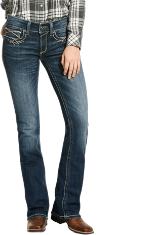 Ariat Women's R.E.A.L Mid Rise Stretch Entwined Boot Cut Jeans