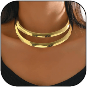 Women's Dainty Gold Chunky Statement Necklace