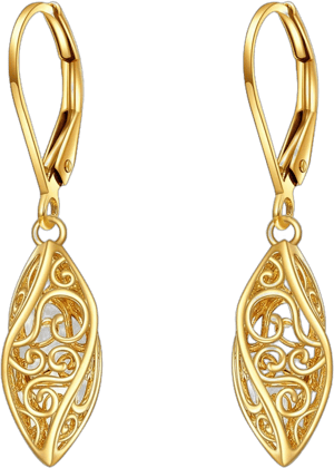 925 Sterling Silver Vintage Filigree Leverback Earrings