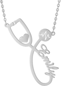 Personalized Name Stethoscope Necklace