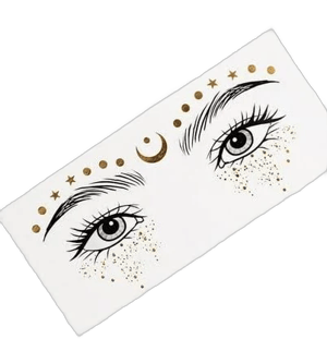 Leking Glitter Face Tattoo Glitter Temporary Stickers Waterproof Face Makeup Patches Sweatproof Makeup Stickers Face Glitter Stickers for Women Girls