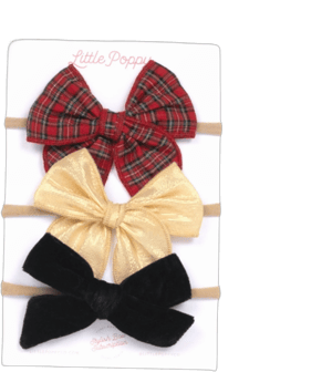 Little Poppy Co. The Olivia Holiday Headband Bow Set