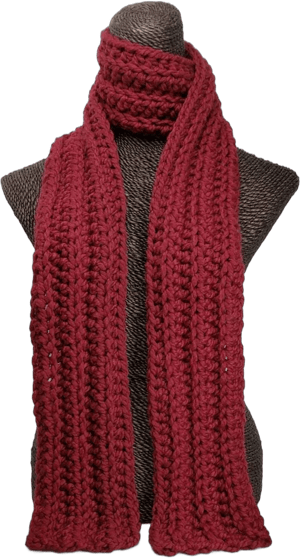 Chunky Wool Blend Crochet Scarf