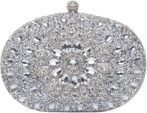 Ajvani Diamante Embellished Oval Prom Clutch Bag