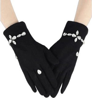 Formery Bling Rhinestone Full Finger Gloves