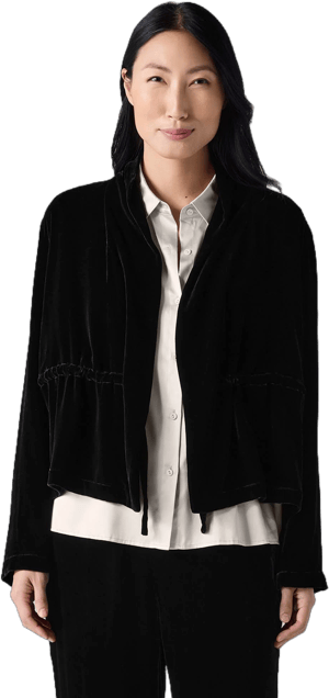 Eileen Fisher Women's High Collar Velvet Jacket