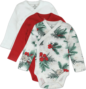 3-Pack Organic Cotton Long Sleeve Side-Snap Bodysuits