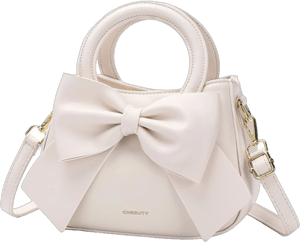 Women's Vegan Leather Crossbody Bag with Bow Knot