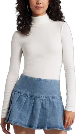 BP. Turtleneck Ribbed Top in Ivory at Nordstrom, Size X-Small