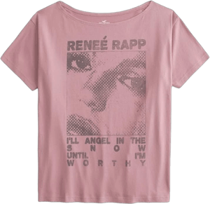 Hollister Women's Oversized Off-The-Shoulder Reneé Rapp Graphic Tee