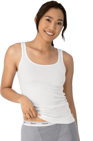 Hanes Women's Originals Ribbed Cotton Tank Tops (3-Pack)