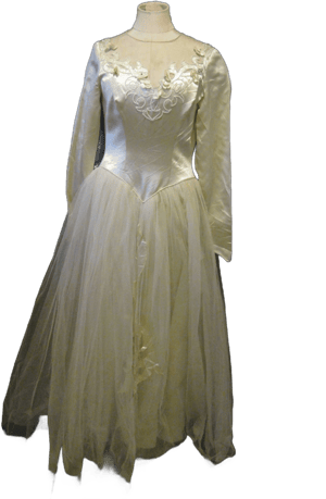 Vintage 1950's Satin and Tulle Wedding Gown