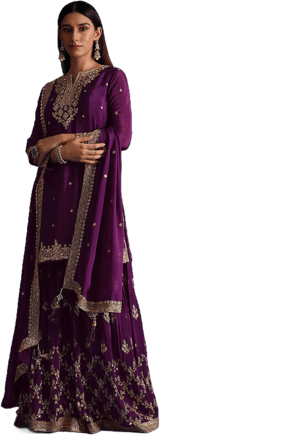 KALKIFashion Sequin Embellished Kurta and Palazzo Set