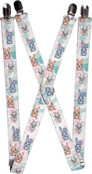 Buckle-Down Men's Suspender-Bunnies