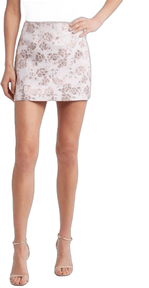 Wayf Metallic Floral Miniskirt