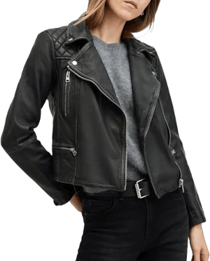 Allsaints Women's Distressed Leather Cargo Biker Jacket