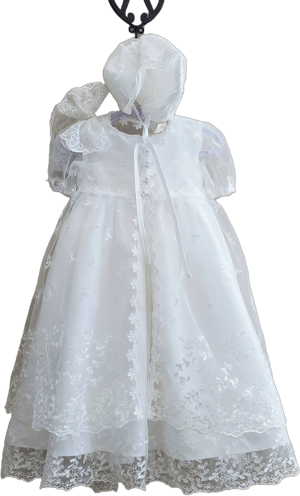 Lace Four Piece Set Baby Girl Christening Gown Dress