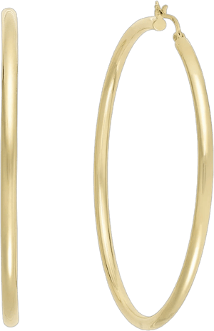 Round Hoop Earrings in 14k Gold Over Silver