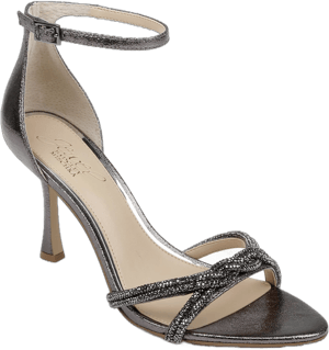 Jewel Badgley Mischka Vani Stiletto Heels with Glitter Straps