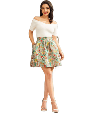 ModCloth Bright On Pleated Skater Skirt