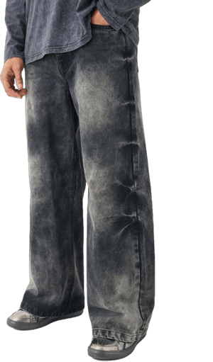 Boohoo Extreme Super Baggy Acid Wash Straight Jeans