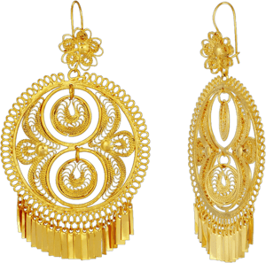 Folkicks Mexican Gold Filigree Earrings