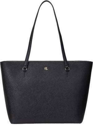 Lauren Ralph Lauren Crosshatch Leather Medium Karly Shopper Tote