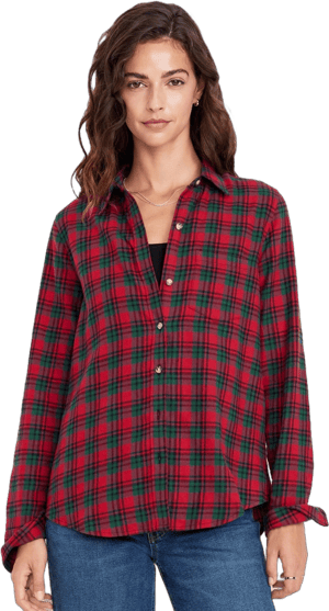 Old Navy Women's Classic Flannel Button-Down Shirt