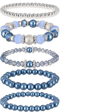 Divina Vitae 5 Pcs Boho Crystal Bead Stretch Bracelets