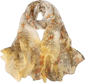 Women's Floral Sheer Lightweight Scarfs