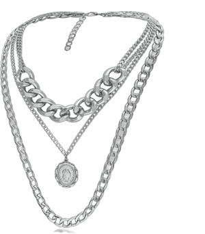 CIBIRICH Women's Chunky Silver Chain Necklace