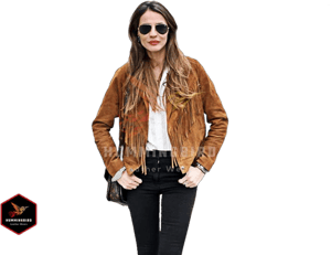 Vintage Suede Leather Fringed Jacket