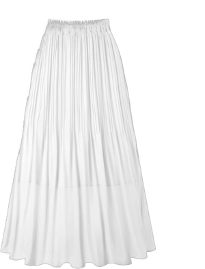 Kingfancy Women's Pleated Chiffon A-Line Midi Length Skirt