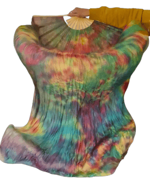 Silk Tie Dye Fan Veil