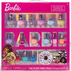 Townley Girl Barbie Non-Toxic Peel-Off Quick Dry Nail Polish Activity Makeup Set