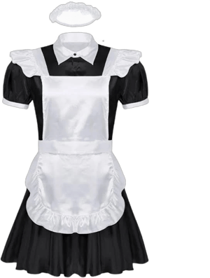 French Maid Sissy Dress with Apron Set