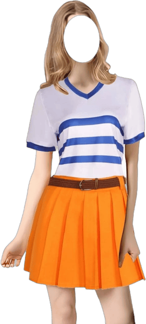 Women's Nami Cosplay Costume Anime T-Shirt and Skirt