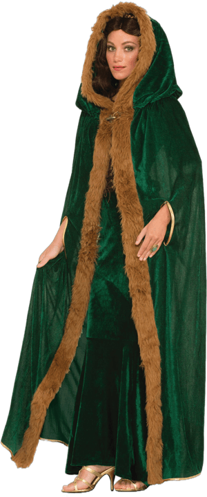 Thrones Game Faux Fur Trimmed Cape