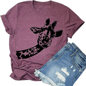 Women's Funny Giraffe Printed T-Shirt