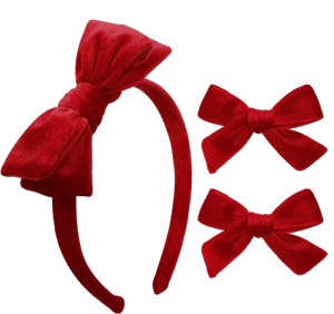 Velvet Bow Headband and Hair Bows Set