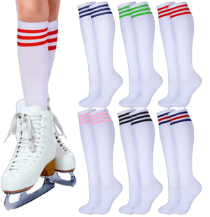 Knee High Striped Socks (6 Pair)