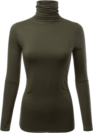 FASHIONOLIC Women's Premium Long Sleeve Turtleneck Sweater Made in USA