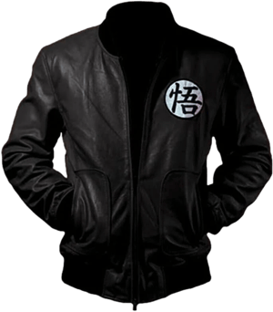 Men's Goku Anime Leather Bomber Jacket