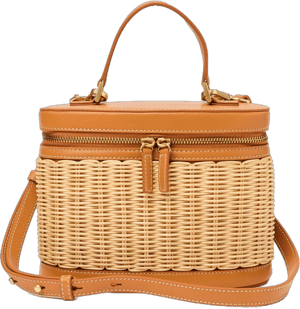 J.Mclaughlin Women's Lyla Wicker Bucket Bag Natural | Leather