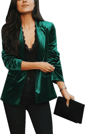 Women's Velvet Suit Blazer Jacket