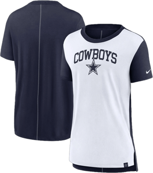 Nike Women's Cream/Navy Dallas Cowboys Wordmark Tri-Blend T-Shirt