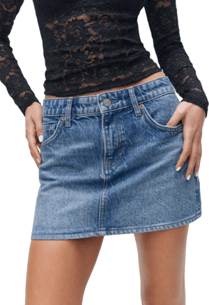 Reformation Hazel Low Rise Denim Mini Skirt